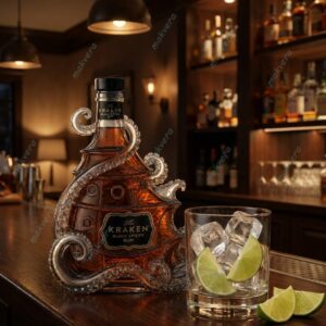 The Kraken Black Spiced Rum Octopus Whiskey Decanter