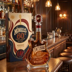 The Monkees 60th Anniversary Guitar Shaped Whiskey Bottle 2