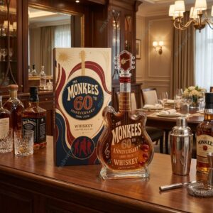 The Monkees 60th Anniversary Guitar Shaped Whiskey Bottle