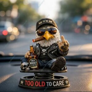 Too Old To Care Rebel Eagle Dashboard Bobblehead 2
