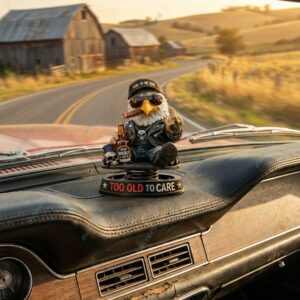 Too Old To Care Rebel Eagle Dashboard Bobblehead