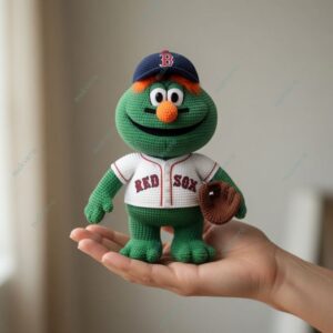 Wally Mascot of Boston Red Sox Crochet Doll 2 Wally Mascot of Boston Red Sox Crochet Doll 3
