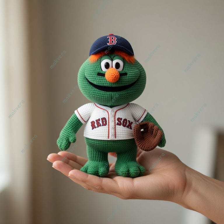 Wally Mascot of Boston Red Sox Crochet Doll 3 Wally Mascot of Boston Red Sox Crochet Doll 3