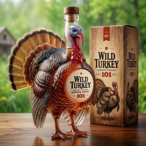Wild Turkey 101 Sculpted Turkey Whiskey Bottle