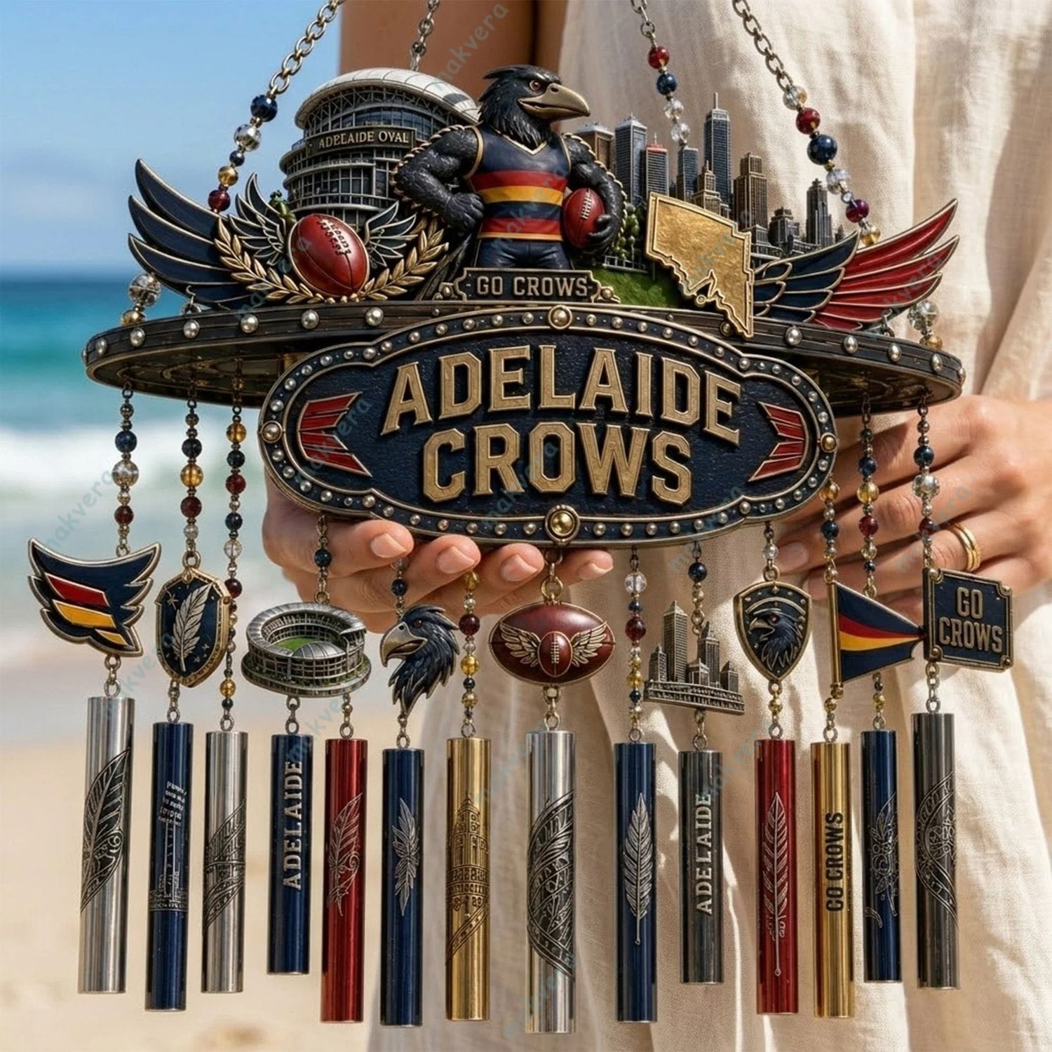 Adelaide Crows Football AFL Wind Chime Adelaide Crows Football AFL Wind Chime