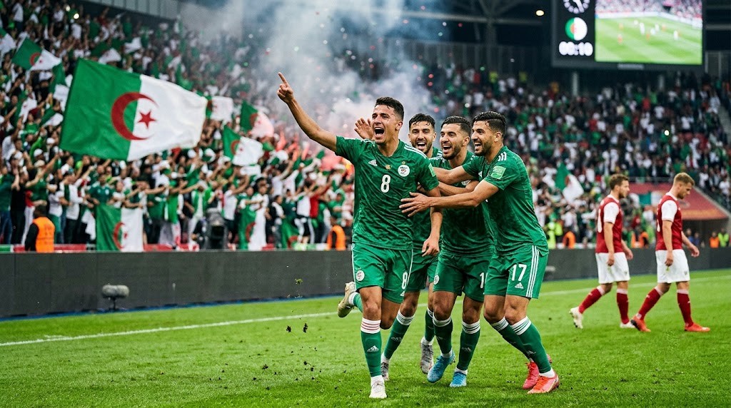 Algeria vs Austria Draw: Dramatic 3-3 Result Secures World Cup Qualification 7 Rafik Belghali celebrates Algeria equalizer against Austria