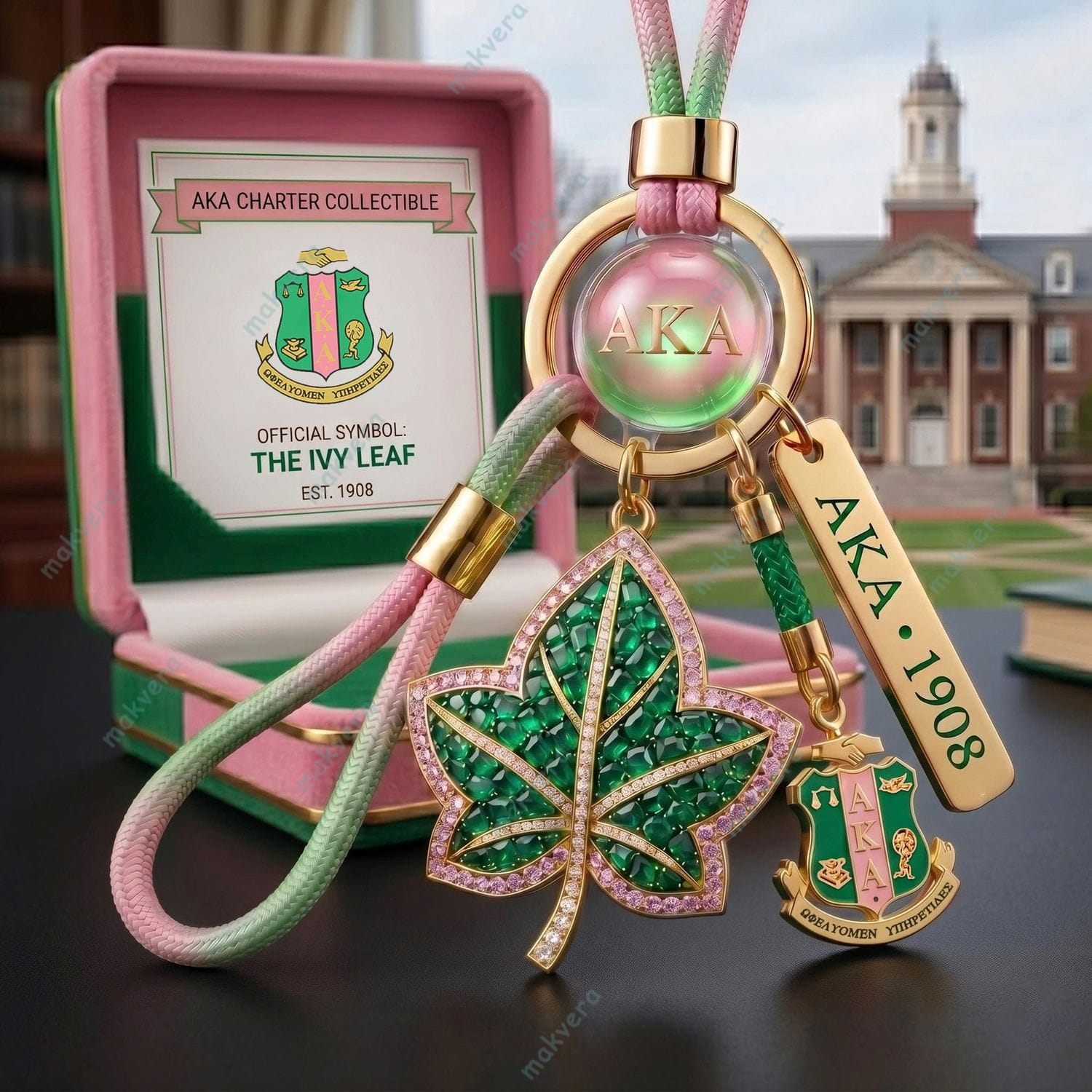 Alpha Kappa Alpha Est 1908 Acrylic Keychain Alpha Kappa Alpha Est 1908 Acrylic Keychain
