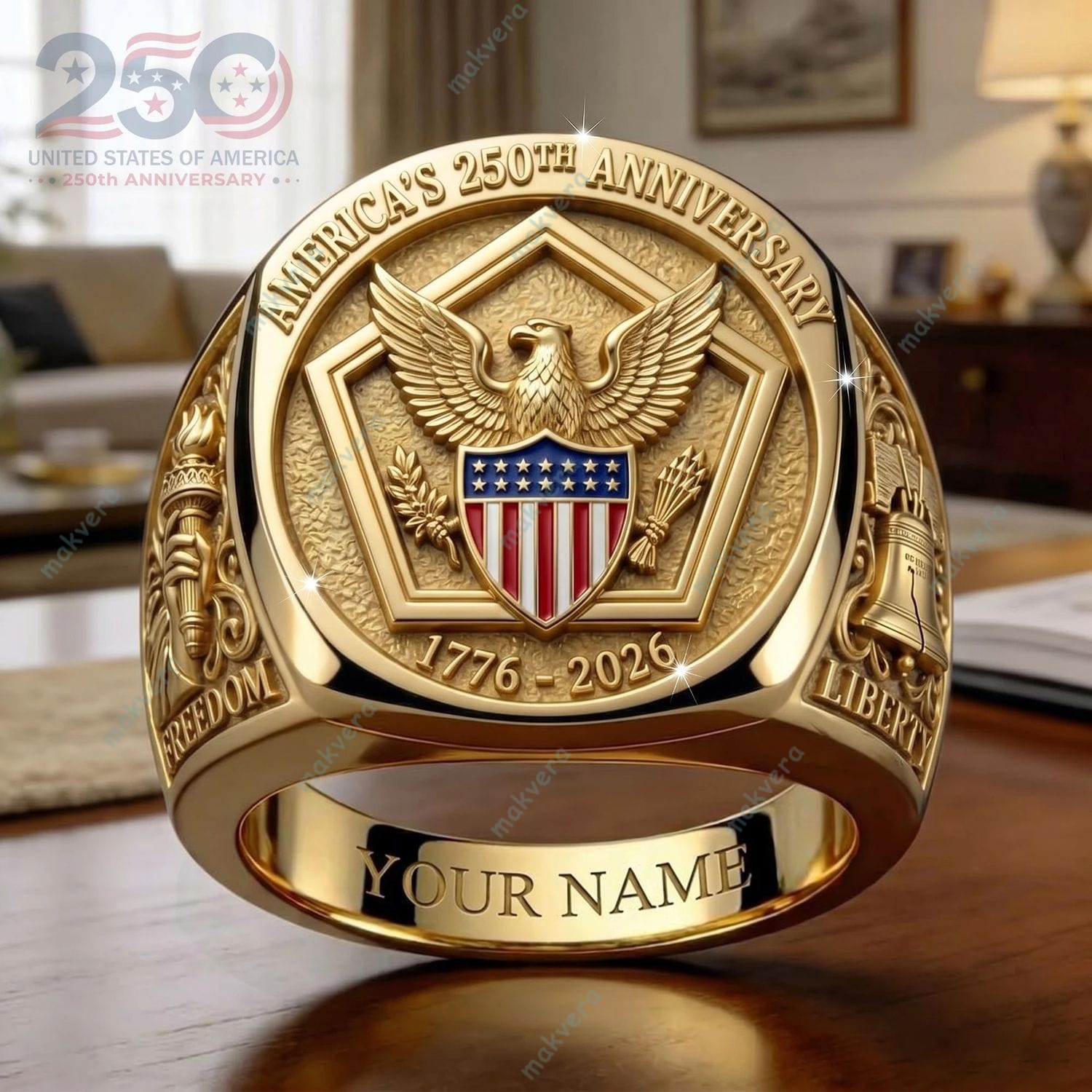 America’s 250Th Anniversary 1776-2026 Custom Ring America's 250Th Anniversary 1776-2026 Custom Ring