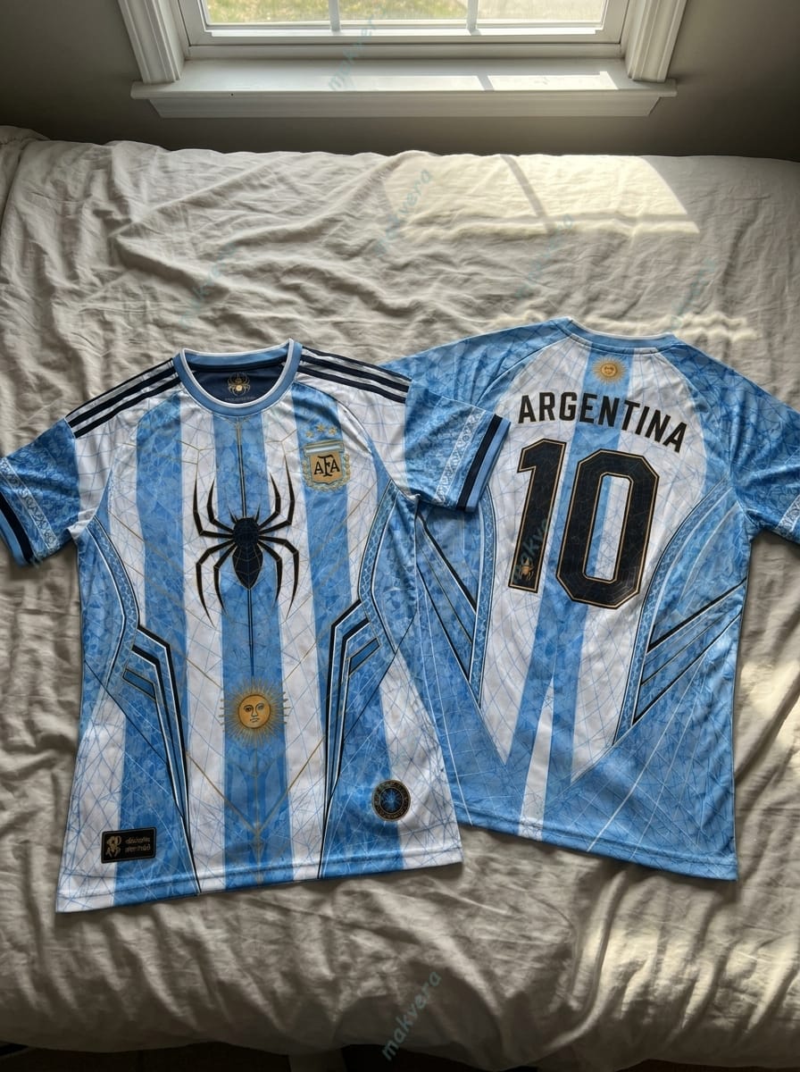 Argentina National Spider Man World Cup 2026 Custom Jersey 3 Argentina National Spider Man World Cup 2026 Custom Jersey 2