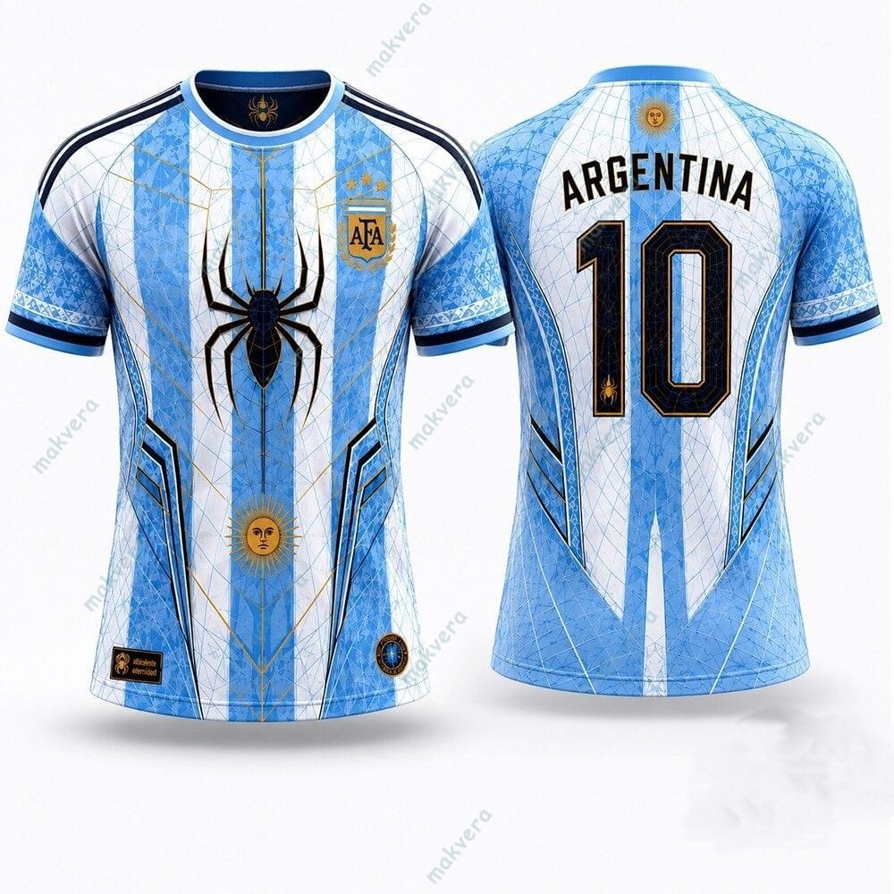 Argentina National Spider Man World Cup 2026 Custom Jersey 4 Argentina National Spider Man World Cup 2026 Custom Jersey 3