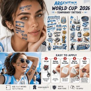 Argentina World Cup 2026 Temporary Tattoos 1 Argentina World Cup 2026 Temporary Tattoos 2