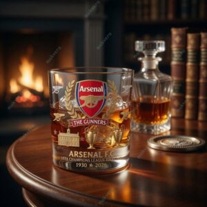 Arsenal F.C UEFA Champions League Final 2026 Whiskey Glass 2