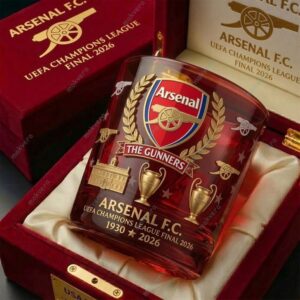Arsenal F.C UEFA Champions League Final 2026 Whiskey Glass