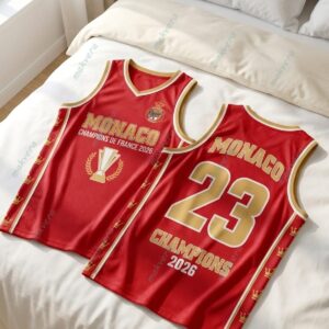 AS Monaco Basket Champions De France 2026 Custom Basket Jersey 2