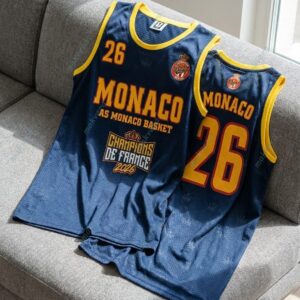AS Monaco Basket Champions De France 2026 Custom Jersey 2