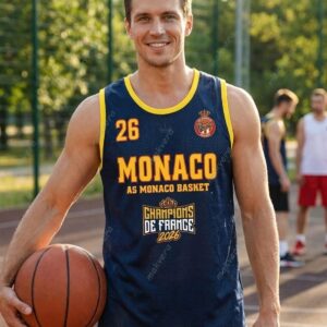 AS Monaco Basket Champions De France 2026 Custom Jersey 3
