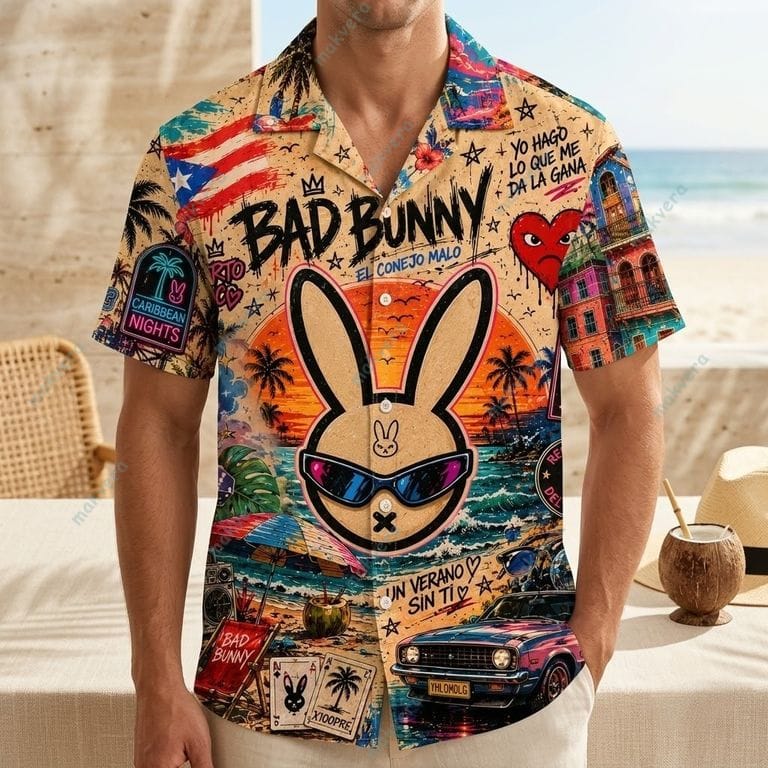 Bad Bunny Reggaeton Del Caribe Hawaiian Shirt 2 Bad Bunny Reggaeton Del Caribe Hawaiian Shirt 2