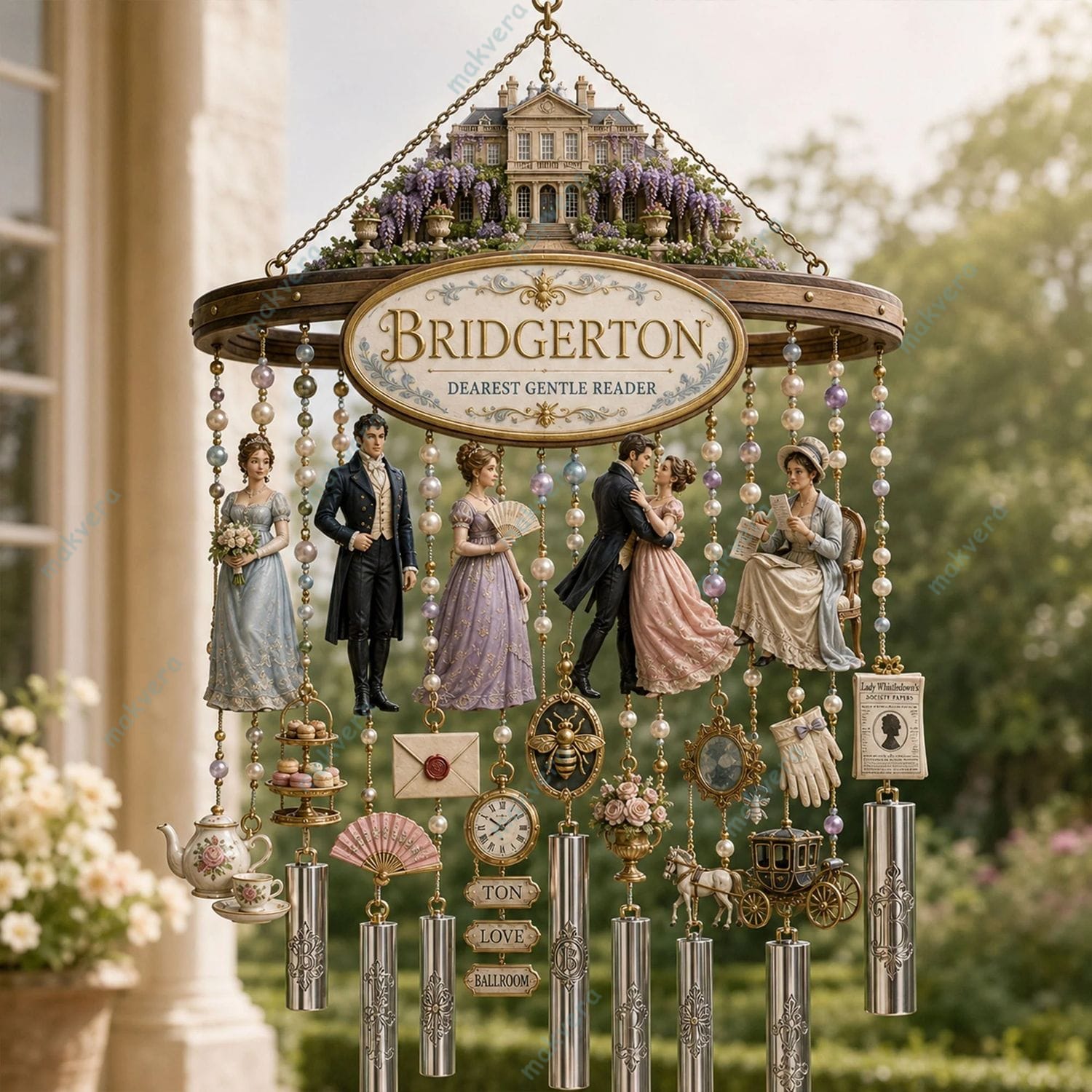 Bridgerton Dearest Gentle Reader Wind Chime Bridgerton Dearest Gentle Reader Wind Chime