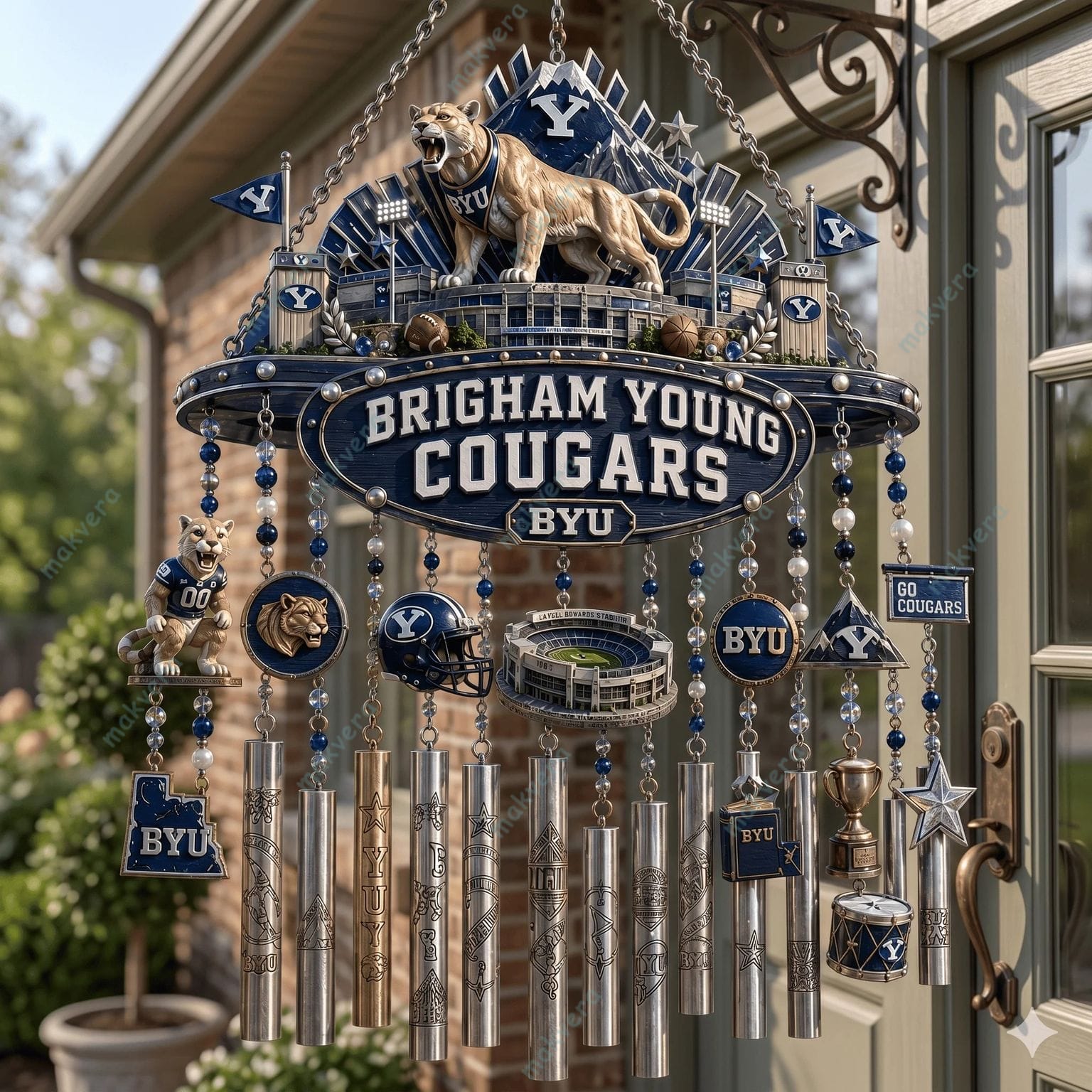 Brigham Young Cougars BYU Cougars football Wind Chime Brigham Young Cougars BYU Cougars football Wind Chime