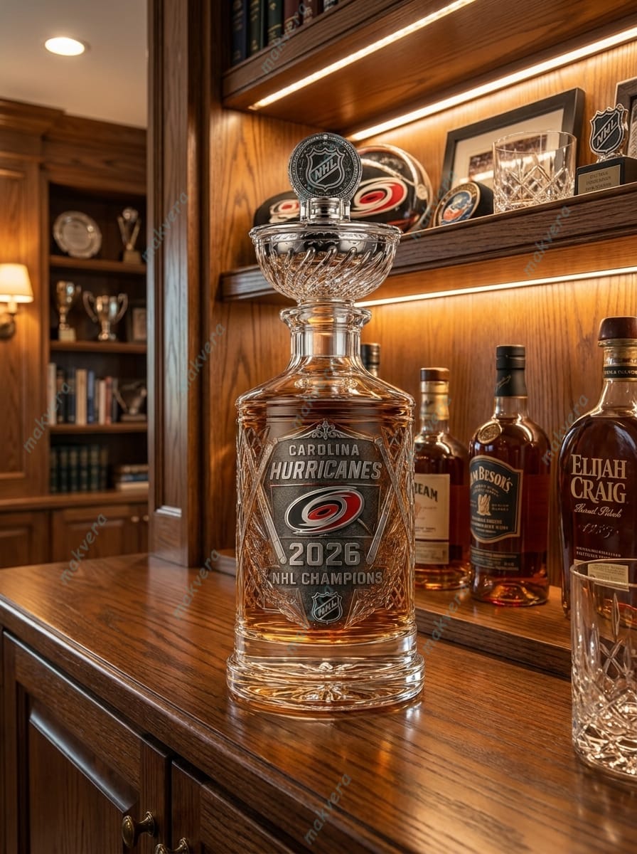 Carolina Hurricanes 2026 NHL Champions Stanley Cup Whiskey Bottle 2 Carolina Hurricanes 2026 NHL Champions Stanley Cup Whiskey Bottle 2