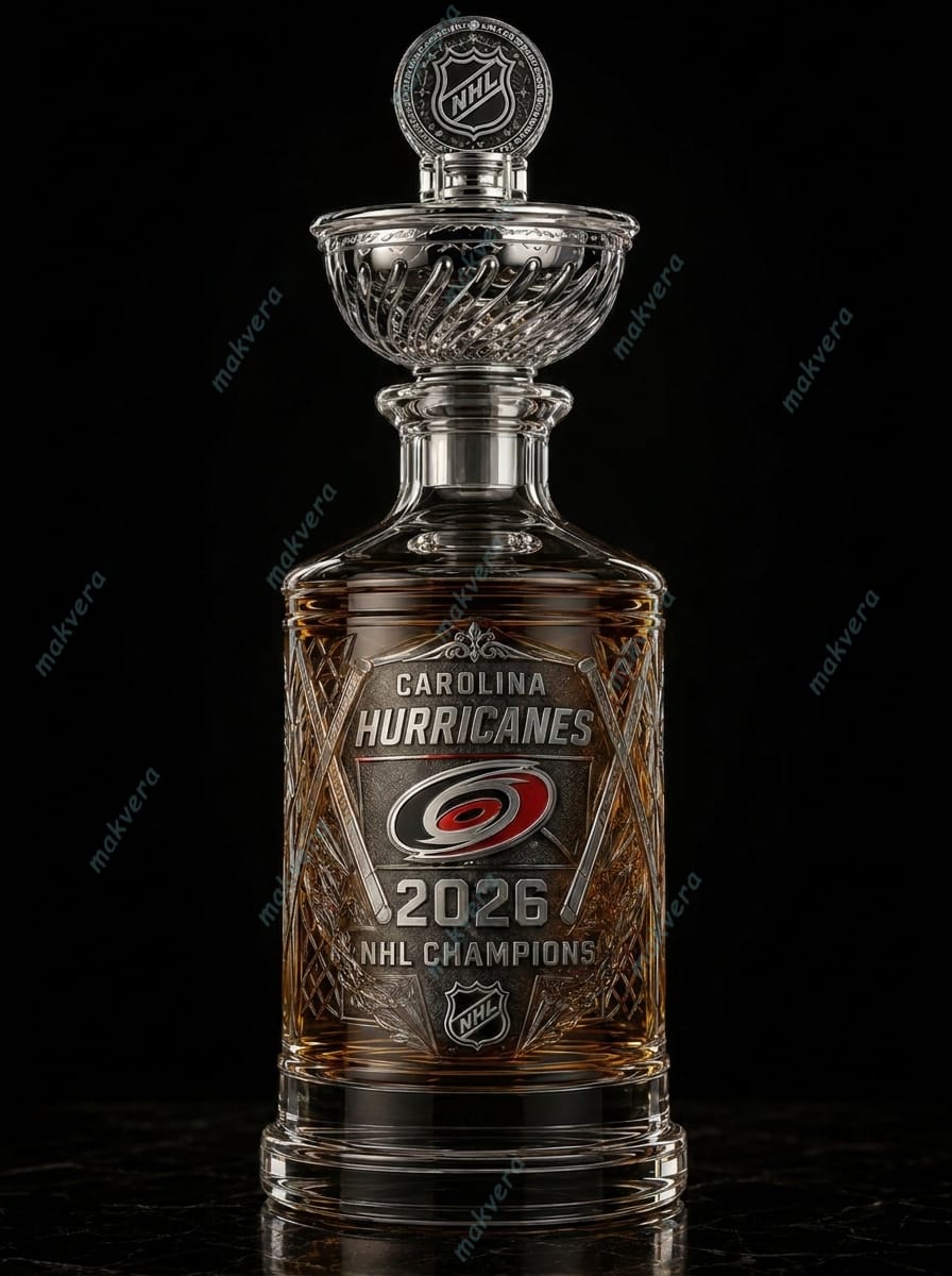 Carolina Hurricanes 2026 NHL Champions Stanley Cup Whiskey Bottle Carolina Hurricanes 2026 NHL Champions Stanley Cup Whiskey Bottle