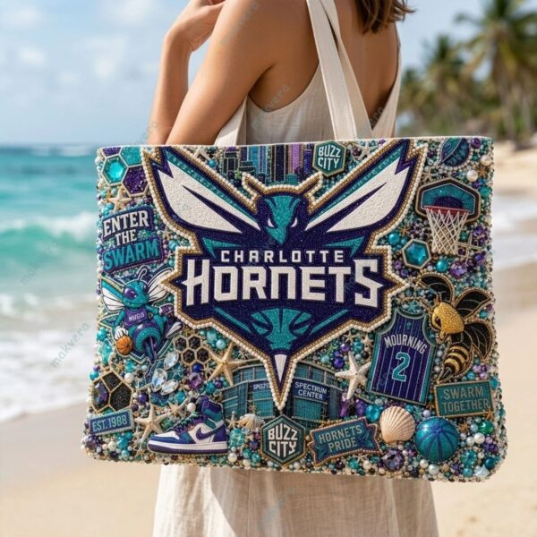 Charlotte Hornets Basketball NBA 2026 Summer Vibes Tote Bag 2