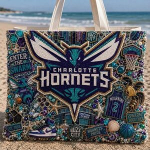 Charlotte Hornets Basketball NBA 2026 Summer Vibes Tote Bag 2 Charlotte Hornets Basketball NBA 2026 Summer Vibes Tote Bag 3
