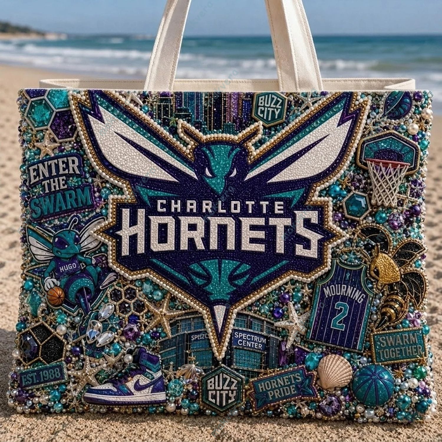 Charlotte Hornets Basketball NBA 2026 Summer Vibes Tote Bag 3 Charlotte Hornets Basketball NBA 2026 Summer Vibes Tote Bag 3