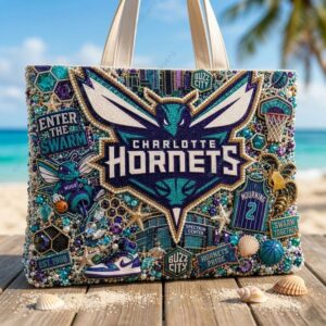 Charlotte Hornets Basketball NBA 2026 Summer Vibes Tote Bag