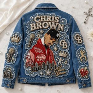 Chris Brown King of R&B Denim Jacket