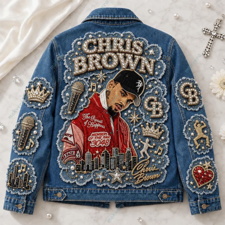 Chris Brown King of R&B Denim Jacket Chris Brown King of R&B Denim Jacket