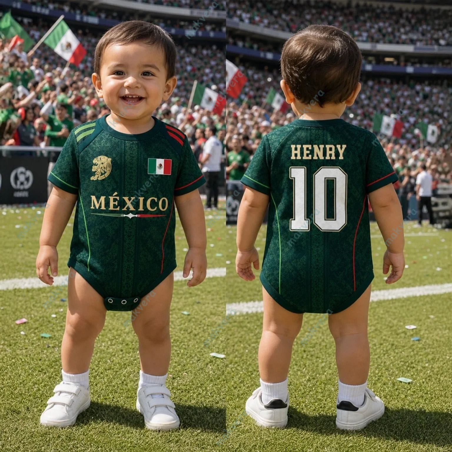 Custom Mexico World Cup 2026 Baby Jersey Bodysuit 5 Custom Mexico World Cup 2026 Baby Jersey Bodysuit 5