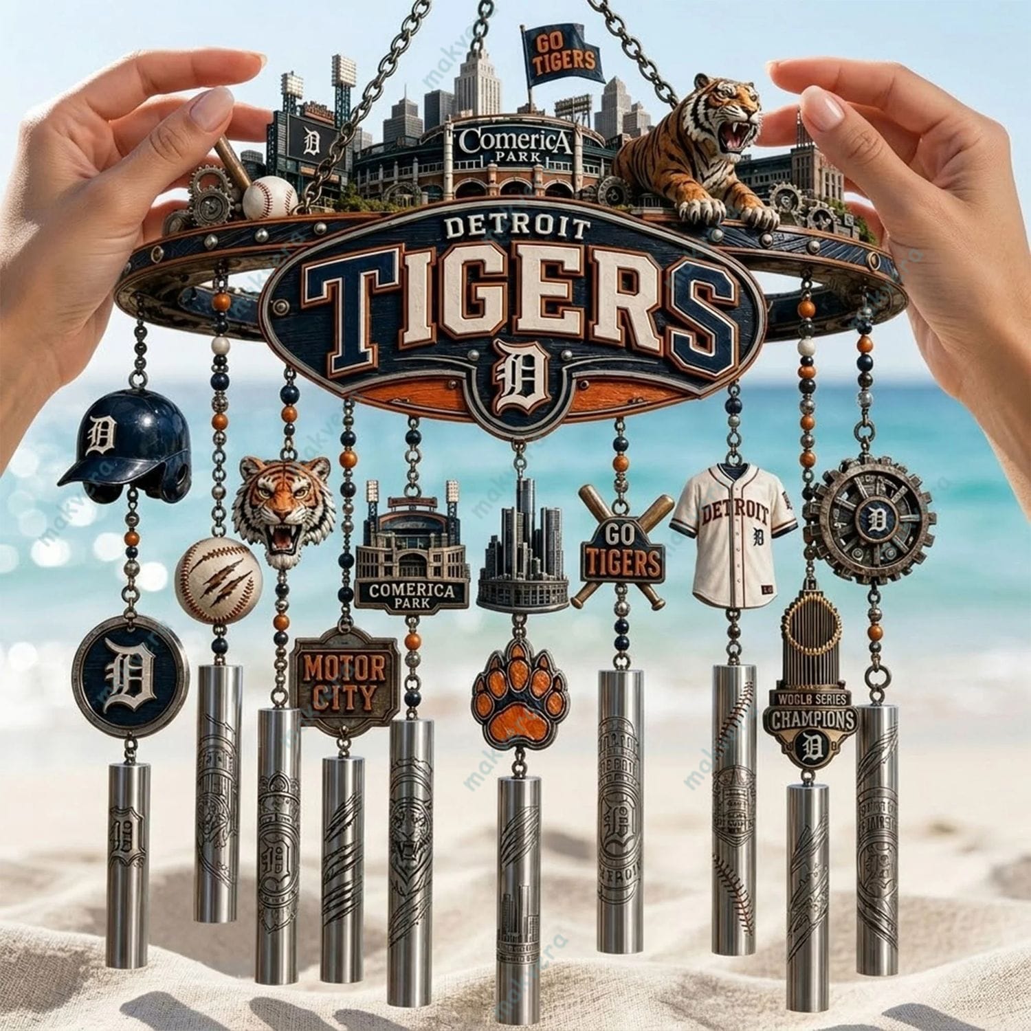 Detroit Tigers Motor City Wind Chime 3 Detroit Tigers Motor City Wind Chime 3