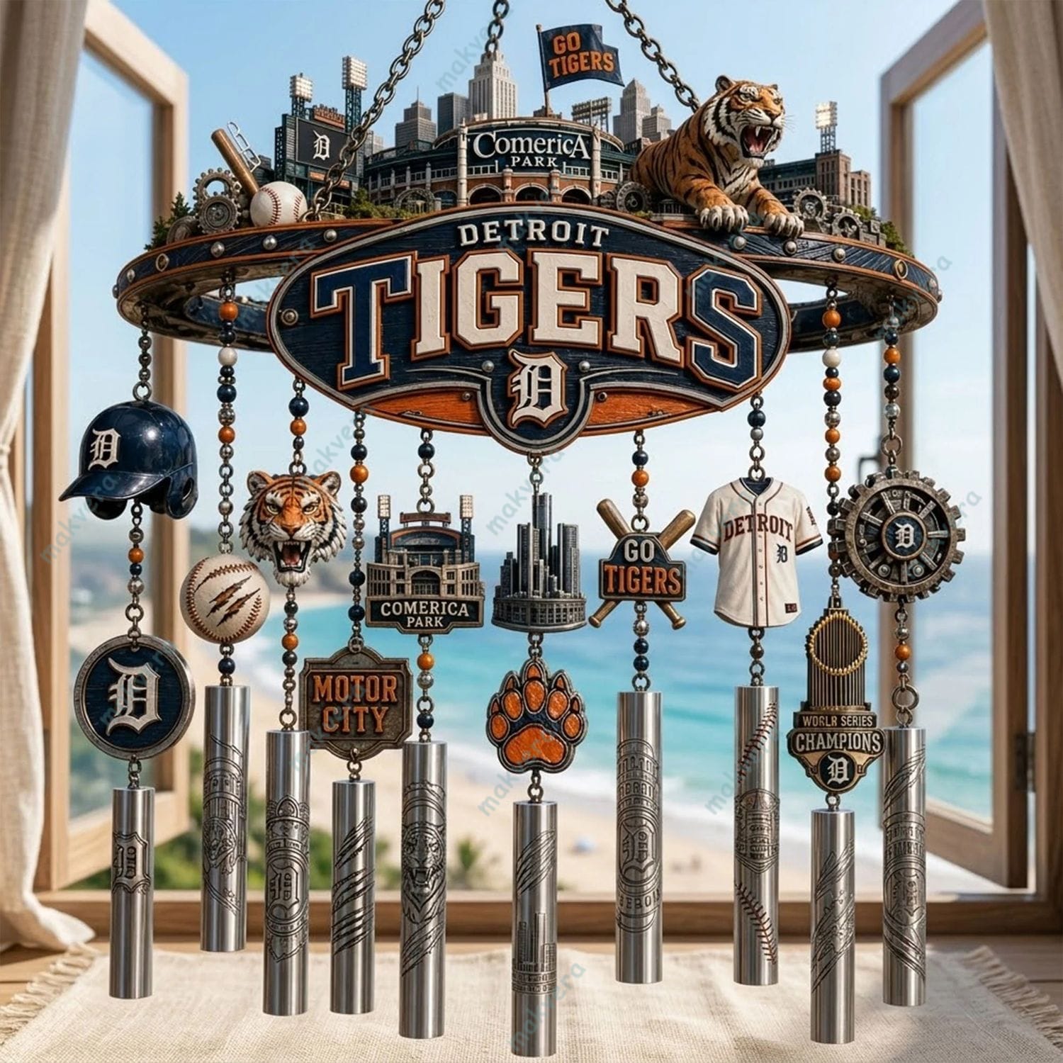 Detroit Tigers Motor City Wind Chime Detroit Tigers Motor City Wind Chime