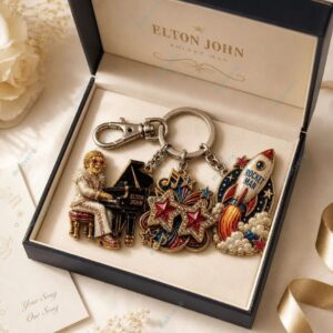 Elton John Rocket Man Key Chain 1 Elton John Rocket Man Key Chain 2