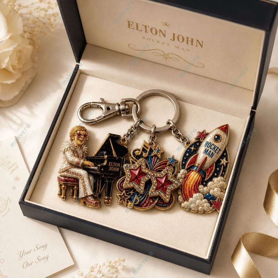 Elton John Rocket Man Key Chain 2 Elton John Rocket Man Key Chain 2