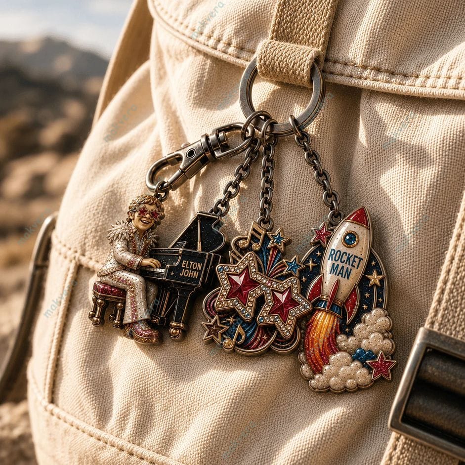 Elton John Rocket Man Key Chain 3 Elton John Rocket Man Key Chain 3