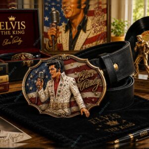 Elvis Presley The King Leather Belt 1 Elvis Presley The King Leather Belt 2