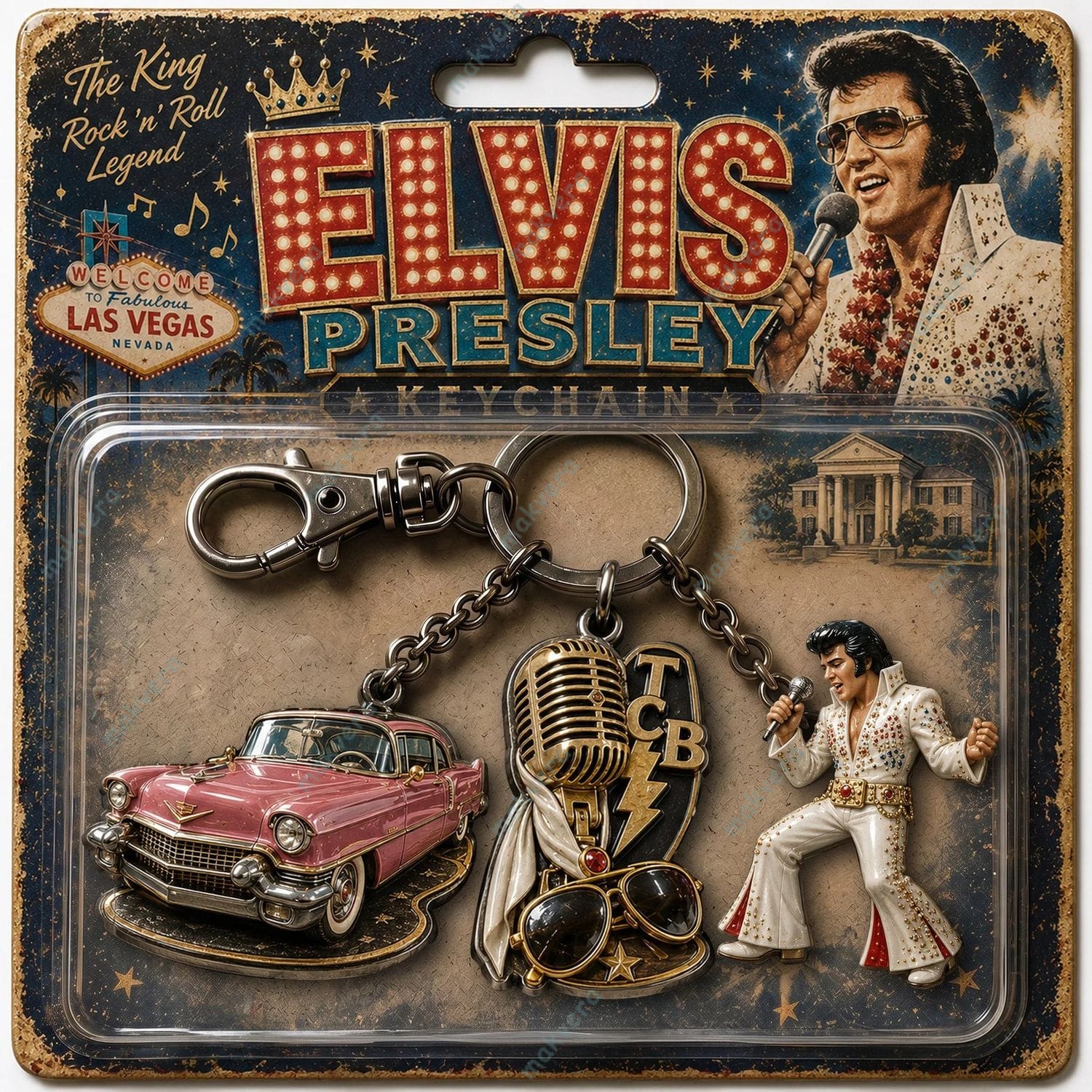 Elvis Presley The King Rock N Roll Legacy Key Chain Elvis Presley The King Rock N Roll Legacy Key Chain