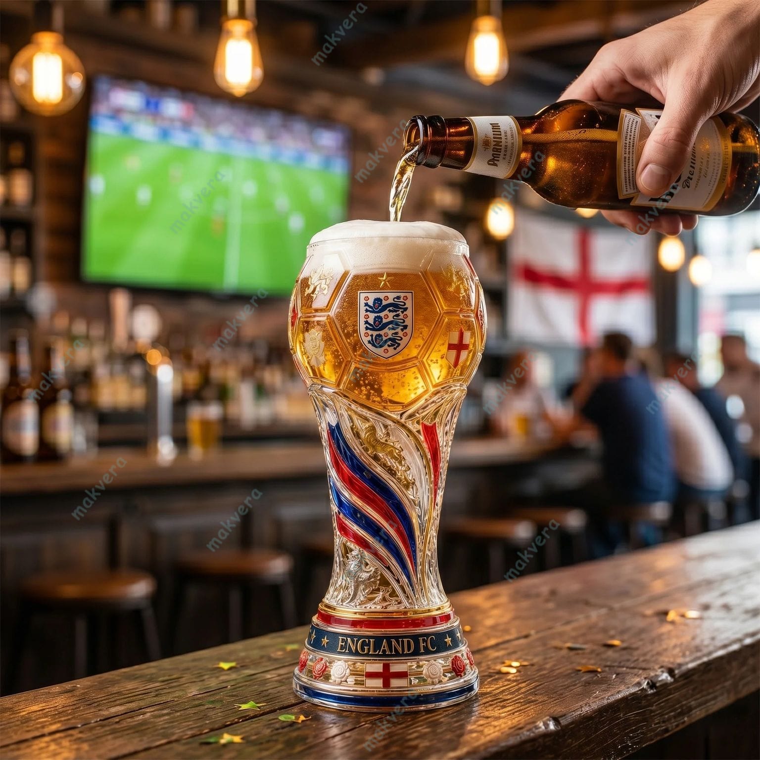 England FC World Cup 2026 Soccer Trophy Beer Glass 2 England FC World Cup 2026 Soccer Trophy Beer Glass 2
