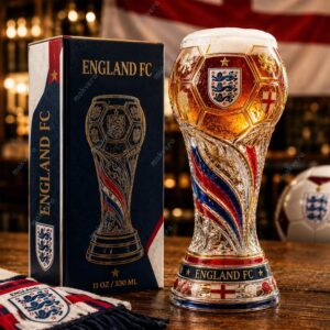 England FC World Cup 2026 Soccer Trophy Beer Glass