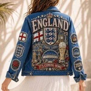 England National World Cup 2026 Denim Jacket 1 England National World Cup 2026 Denim Jacket 2