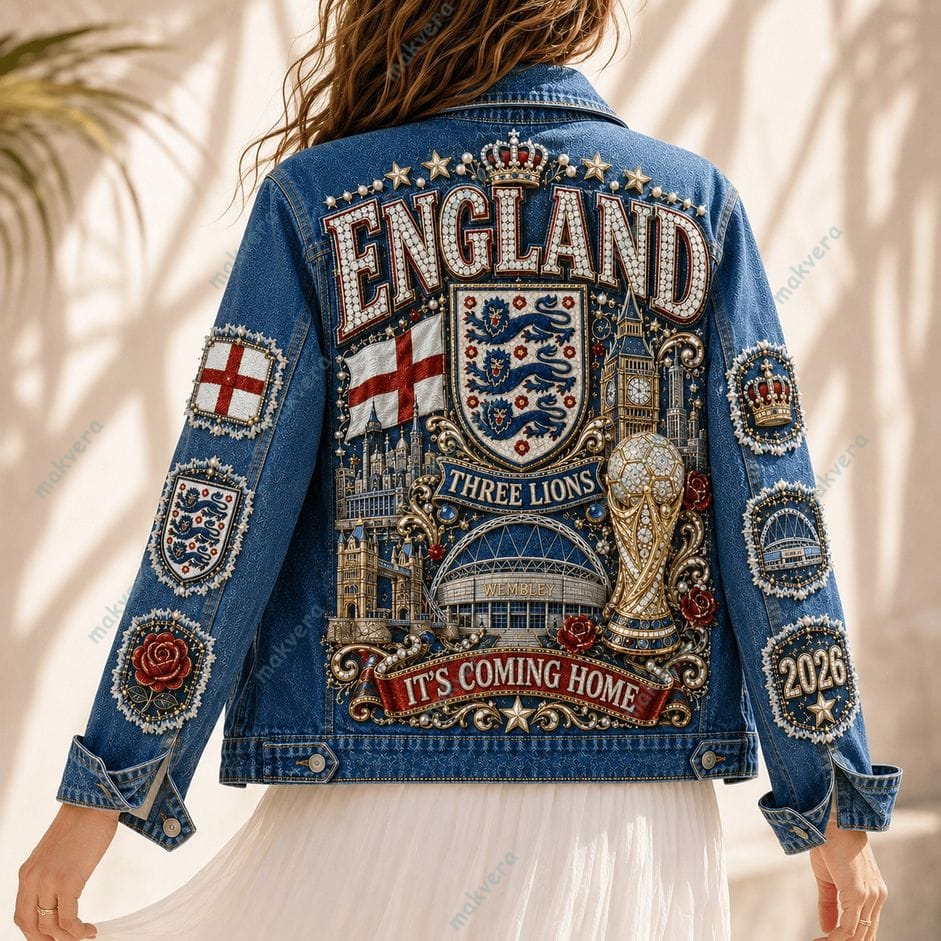 England National World Cup 2026 Denim Jacket 2 England National World Cup 2026 Denim Jacket 2