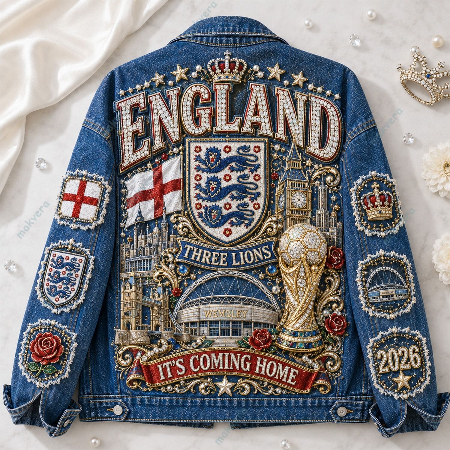 England National World Cup 2026 Denim Jacket England National World Cup 2026 Denim Jacket