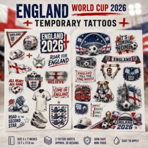 England World Cup 2026 Temporary Tattoos 3 England World Cup 2026 Temporary Tattoos 4