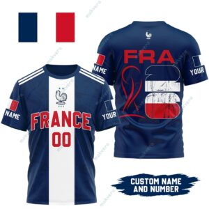France National Team World Cup 2026 Custom 3D Shirt 1 France National Team World Cup 2026 Custom 3D Shirt 2