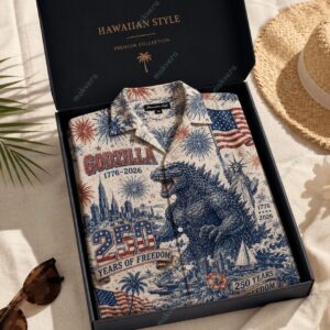Godzilla 250 Years Of Freedom 2026 Hawaiian Shirt 1 Godzilla 250 Years Of Freedom 2026 Hawaiian Shirt 2