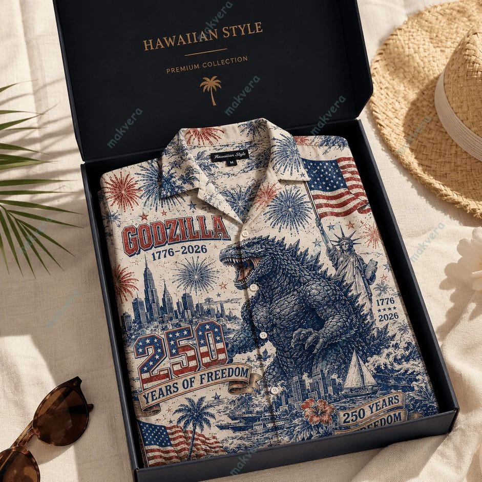 Godzilla 250 Years Of Freedom 2026 Hawaiian Shirt 2 Godzilla 250 Years Of Freedom 2026 Hawaiian Shirt 2