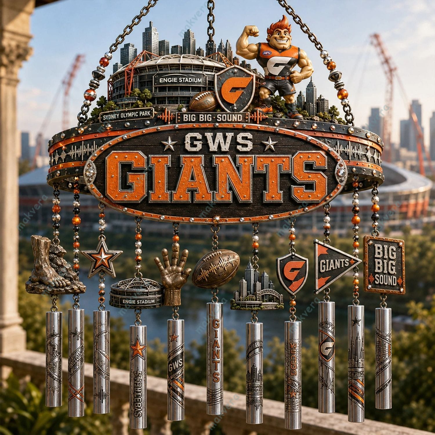 Greater Western Sydney Giants Big Big Sound Wind Chime 3 Greater Western Sydney Giants Big Big Sound Wind Chime 3