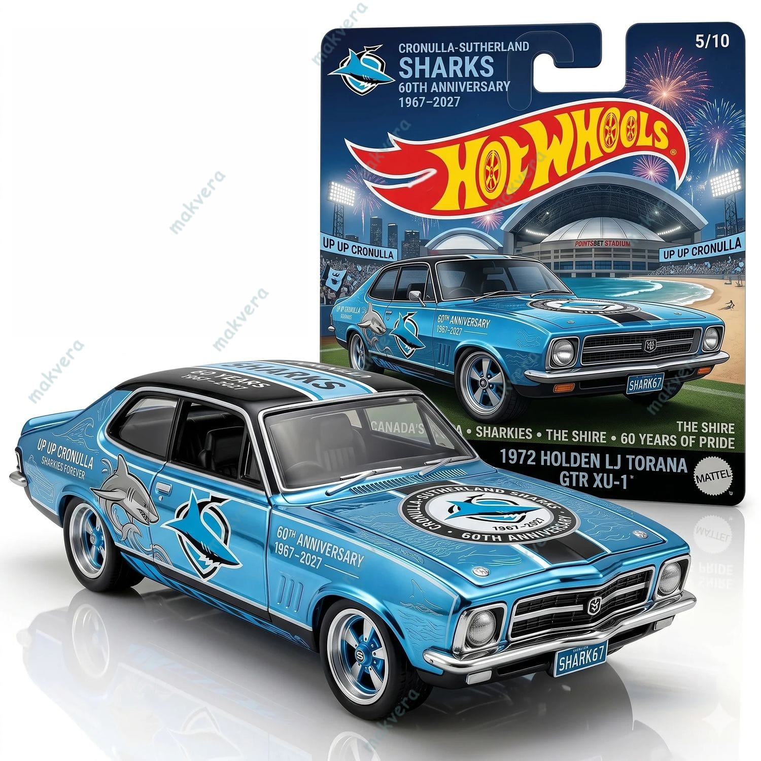 Hot Wheels Cronulla Sutherland Sharks 60Th Anniversary 1967-2027 Hot Wheels Cronulla Sutherland Sharks 60Th Anniversary 1967-2027